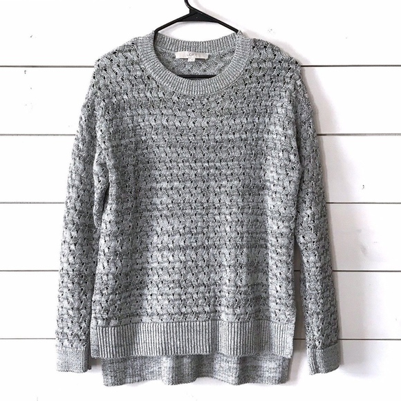 LOFT Sweaters - LOFT Gray Crewneck Hi Lo Pullover Sweater